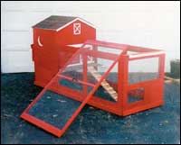 
A little, red, chicken house for six hens. By Robert Ford, St. Louis.
